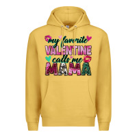 Antique Gold my favorite valentine calls me mama Premium Hoodie - Zillion Design Studio