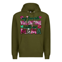 Army Green my favorite valentine calls me mama Premium Hoodie - Zillion Design Studio