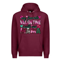 Burgundy my favorite valentine calls me mama Premium Hoodie - Zillion Design Studio