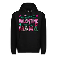 Black my favorite valentine calls me mama Premium Hoodie - Zillion Design Studio