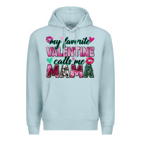 Blue Mist my favorite valentine calls me mama Premium Hoodie - Zillion Design Studio