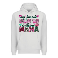 Dove Grey my favorite valentine calls me mama Premium Hoodie - Zillion Design Studio