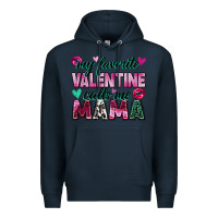 Navy my favorite valentine calls me mama Premium Hoodie - Zillion Design Studio