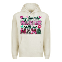 Oatmeal Heather my favorite valentine calls me mama Premium Hoodie - Zillion Design Studio