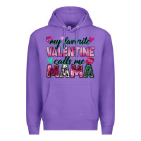 Purple my favorite valentine calls me mama Premium Hoodie - Zillion Design Studio