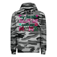 Slate Camo my favorite valentine calls me mama Premium Hoodie - Zillion Design Studio