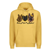Antique Gold peace love shepherd Premium Hoodie - RanaPortraitStore