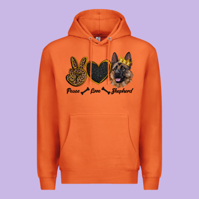 Peace Love Shepherd Premium Hoodie Designed By Ranaportraitstore