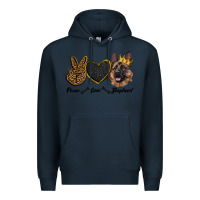 Navy peace love shepherd Premium Hoodie - RanaPortraitStore