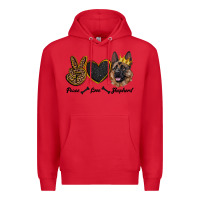 Red peace love shepherd Premium Hoodie - RanaPortraitStore