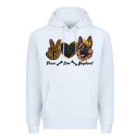 White peace love shepherd Premium Hoodie - RanaPortraitStore