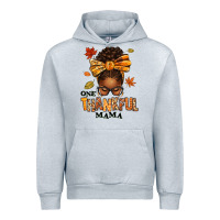Heather Grey one thankful mama afro messy bun Urban Hoodie - texasbilliewilder