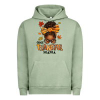 Pigment Oil Green one thankful mama afro messy bun Urban Hoodie - texasbilliewilder