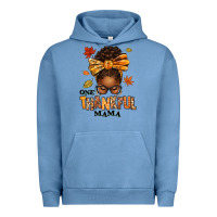 Pigment Pebble Blue one thankful mama afro messy bun Urban Hoodie - texasbilliewilder