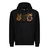 Black peace love shepherd Premium Hoodie - RanaPortraitStore