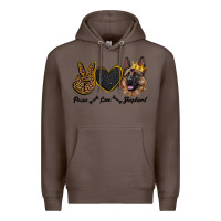 Coffee peace love shepherd Premium Hoodie - RanaPortraitStore