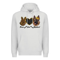 Dove Grey peace love shepherd Premium Hoodie - RanaPortraitStore