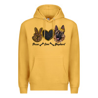 Mustard peace love shepherd Premium Hoodie - RanaPortraitStore