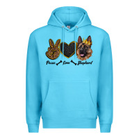 Ocean Blue peace love shepherd Premium Hoodie - RanaPortraitStore