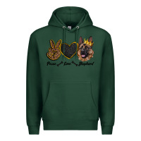 Sports Green peace love shepherd Premium Hoodie - RanaPortraitStore