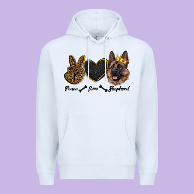 Peace Love Shepherd Premium Hoodie Designed By Ranaportraitstore