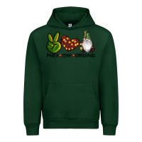 Forest Green peace love gnomes christmas Urban Hoodie - RanaPortraitStore