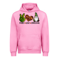 Fuchsia Pink peace love gnomes christmas Urban Hoodie - RanaPortraitStore