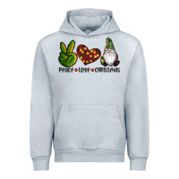 Heather Grey peace love gnomes christmas Urban Hoodie - RanaPortraitStore