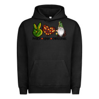 Pigment Black peace love gnomes christmas Urban Hoodie - RanaPortraitStore