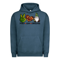 Pigment Midnight Navy peace love gnomes christmas Urban Hoodie - RanaPortraitStore