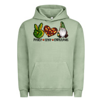 Pigment Oil Green peace love gnomes christmas Urban Hoodie - RanaPortraitStore