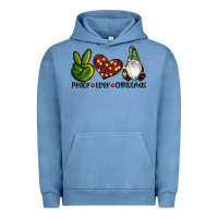 Pigment Pebble Blue peace love gnomes christmas Urban Hoodie - RanaPortraitStore