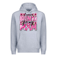 Heather Grey i wear pink for my mom Premium Hoodie - Zillion Design Studio
