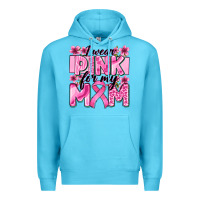 Ocean Blue i wear pink for my mom Premium Hoodie - Zillion Design Studio