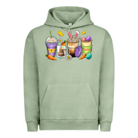 Pigment Oil Green easter day coffee cups Urban Hoodie - Zillion Design Studio