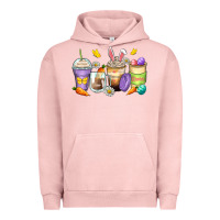 Pigment Salmon easter day coffee cups Urban Hoodie - Zillion Design Studio