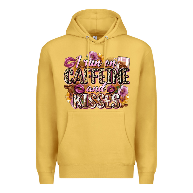 I Run On Caffeine And Kisses Premium Hoodie by Zillion Design Studio | Teevron