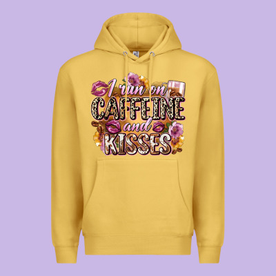 I Run On Caffeine And Kisses Premium Hoodie Designed By Zillion Design Studio
