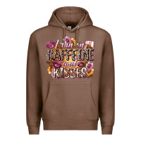 Chestnut i run on caffeine and kisses Premium Hoodie - Zillion Design Studio