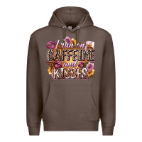 Coffee i run on caffeine and kisses Premium Hoodie - Zillion Design Studio