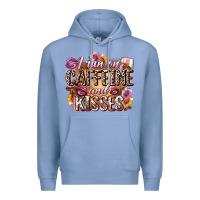 Colony Blue i run on caffeine and kisses Premium Hoodie - Zillion Design Studio