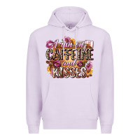 Lilac i run on caffeine and kisses Premium Hoodie - Zillion Design Studio