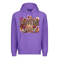 Purple i run on caffeine and kisses Premium Hoodie - Zillion Design Studio