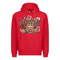 Red i run on caffeine and kisses Premium Hoodie - Zillion Design Studio