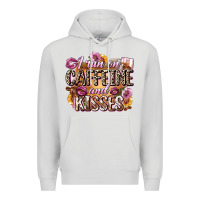 Dove Grey i run on caffeine and kisses Premium Hoodie - Zillion Design Studio