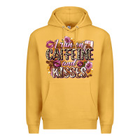 Mustard i run on caffeine and kisses Premium Hoodie - Zillion Design Studio