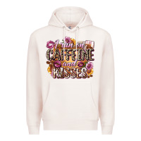 Pale Pink i run on caffeine and kisses Premium Hoodie - Zillion Design Studio