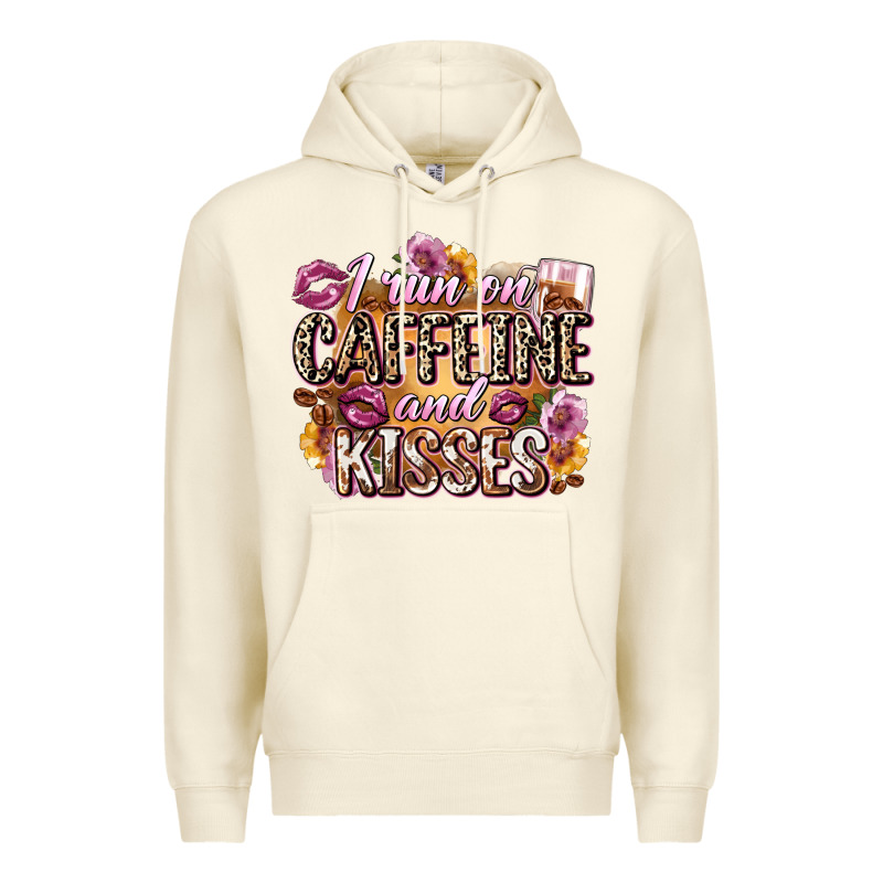 I Run On Caffeine And Kisses Premium Hoodie by Zillion Design Studio | Teevron