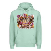 Seafoam i run on caffeine and kisses Premium Hoodie - Zillion Design Studio