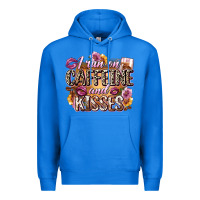 True Royal i run on caffeine and kisses Premium Hoodie - Zillion Design Studio